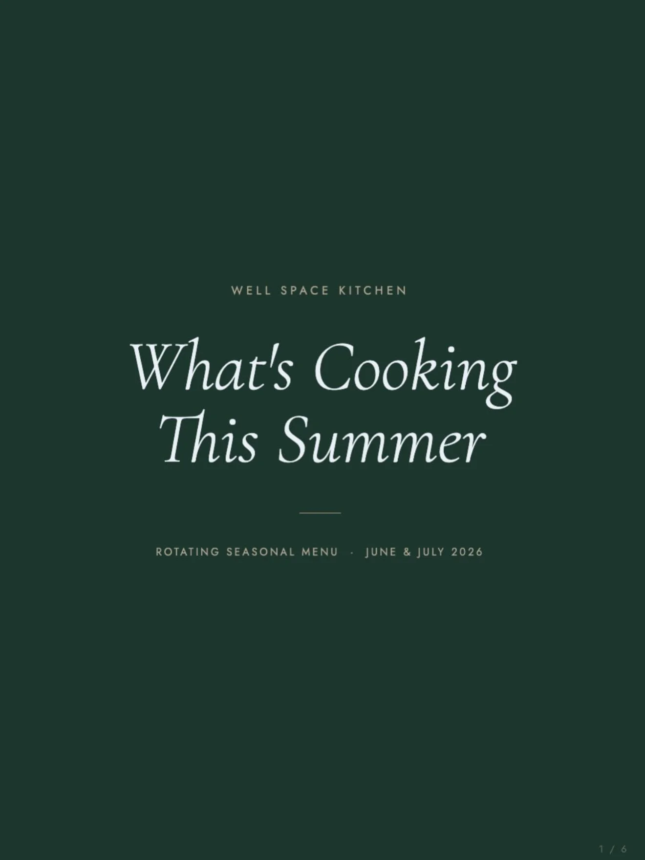 ✨ THE SUMMER MENU V1 IS HERE ✨

Swipe through to see everything that&rsquo;s cooking this June &amp; July &mdash; and yes, there is a LOT.

Every week I&rsquo;m cooking from a rotating seasonal menu built around what&rsquo;s fresh, what&rsquo;s nouri