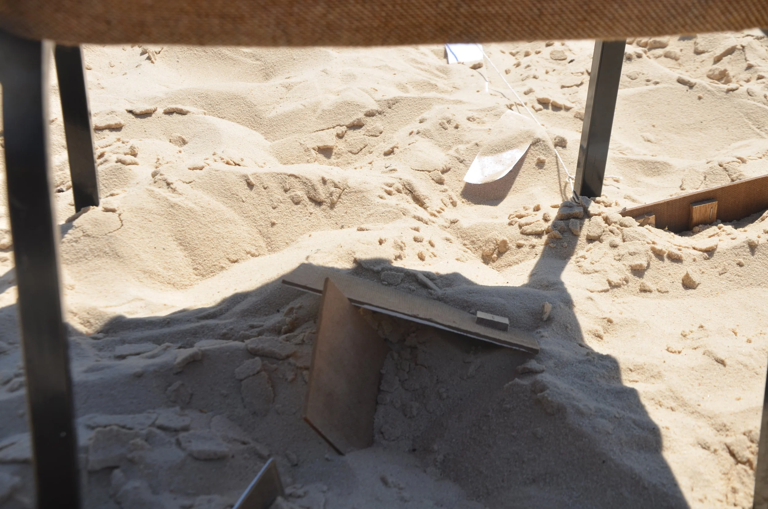 detail of disrupting stuff on a beach volleyball court (2014)