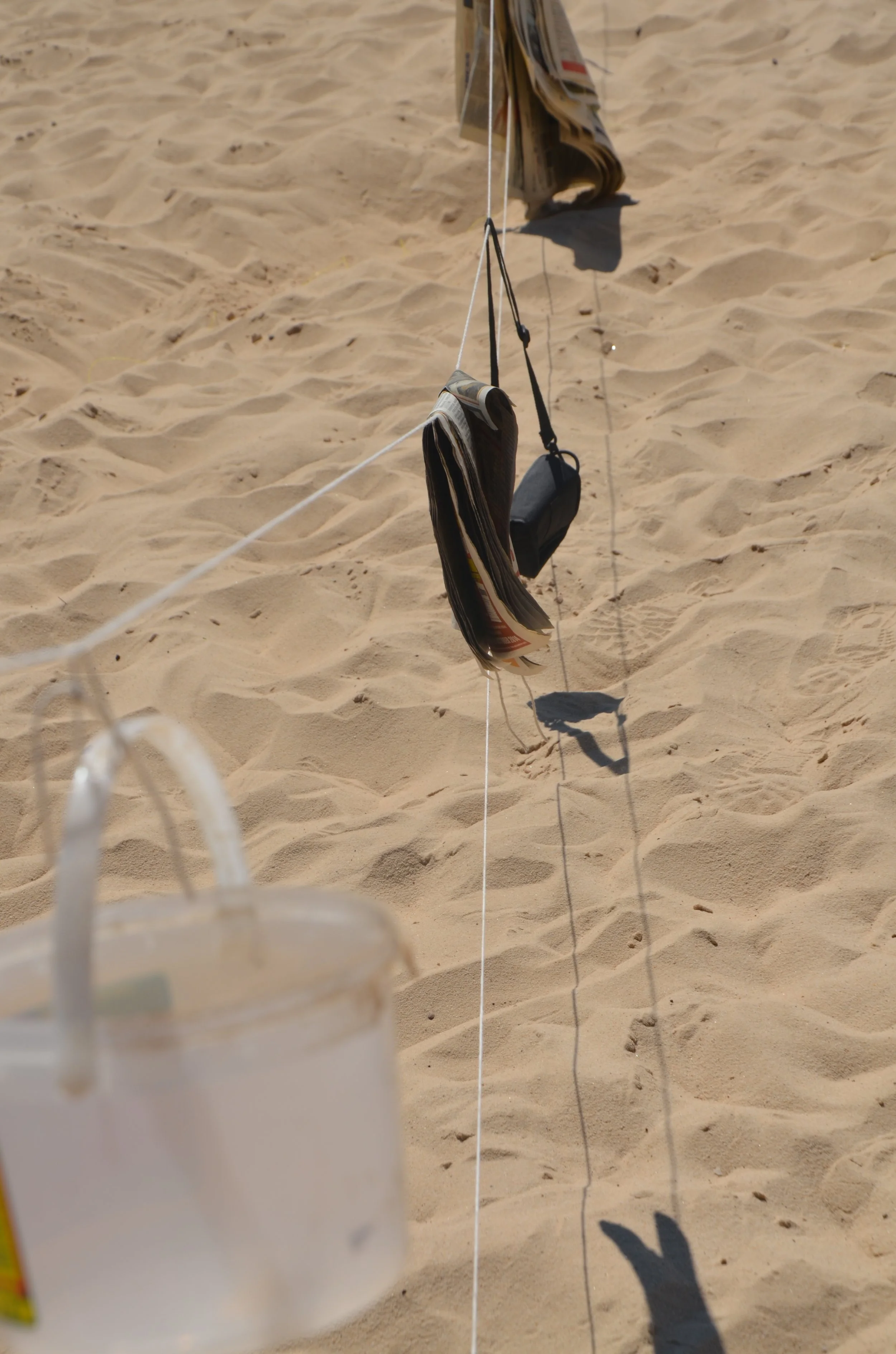 disrupting stuff on a beach volleyball (2014) Wits University installation detail