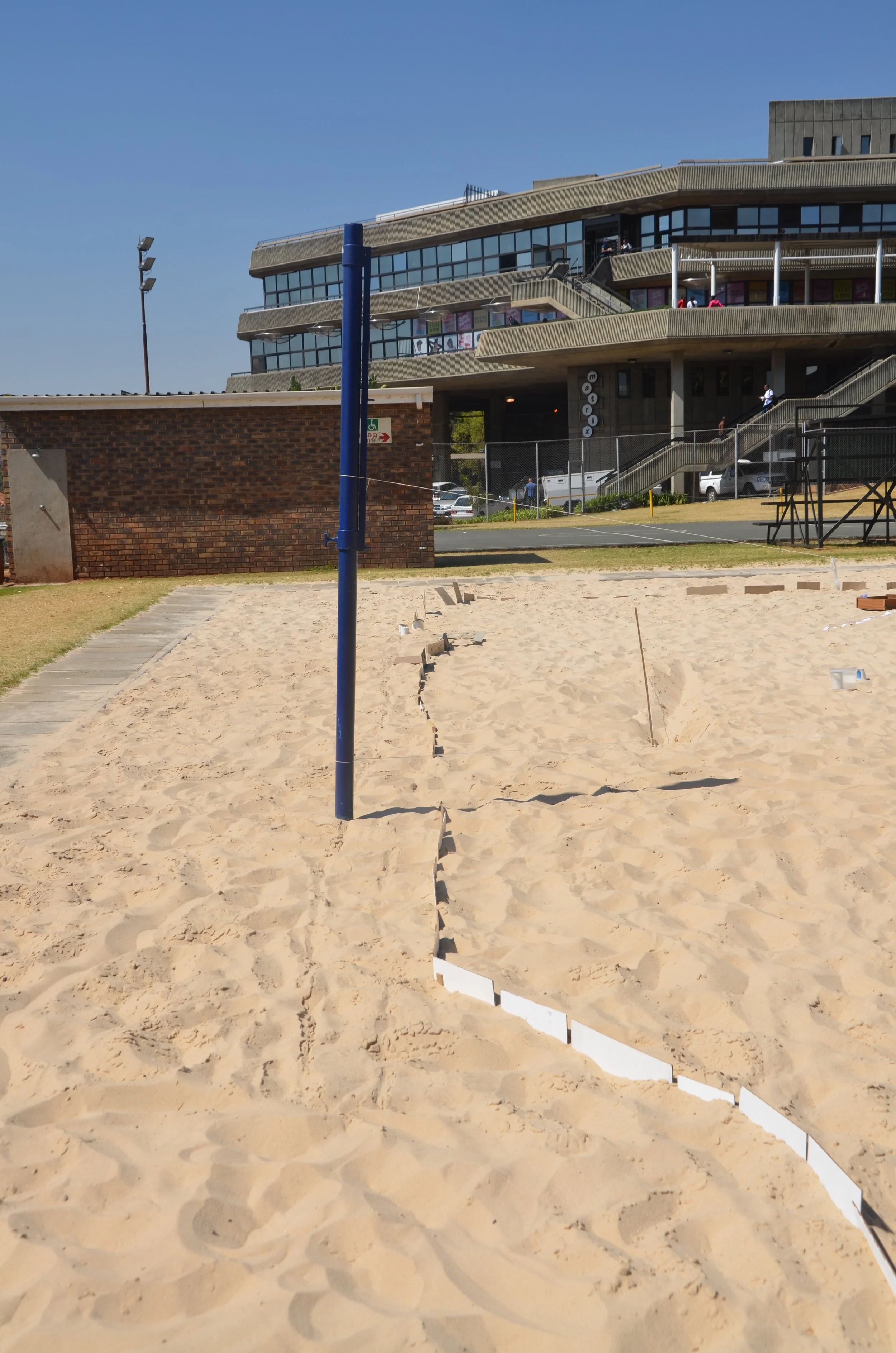 disrupting stuff on a beach volleyball (2014) Wits University installation detail