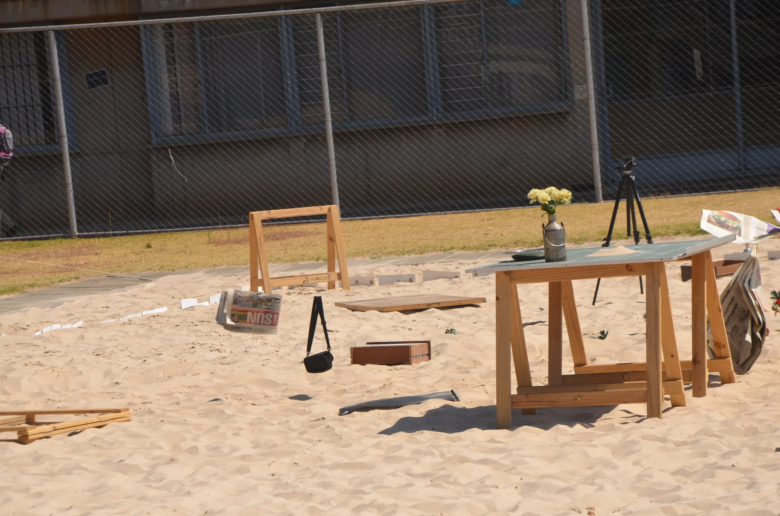 disrupting stuff on a beach volleyball (2013) Wits University installation detail