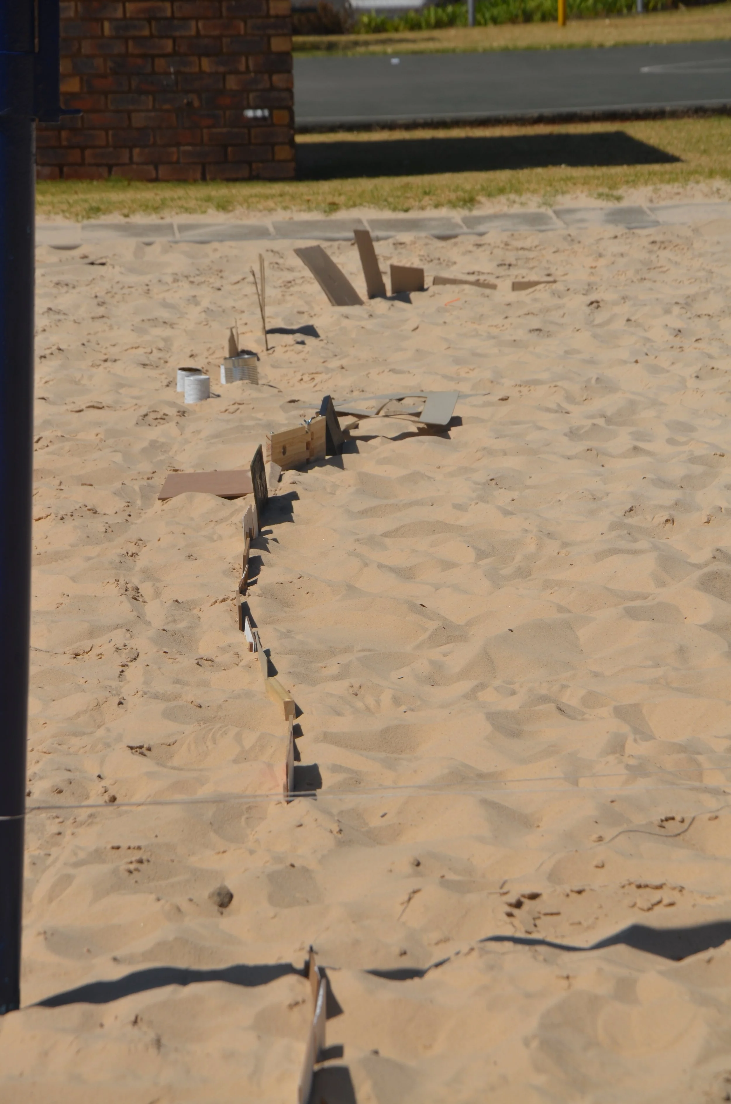 disrupting stuff on a beach volleyball (2014) Wits University installation detail