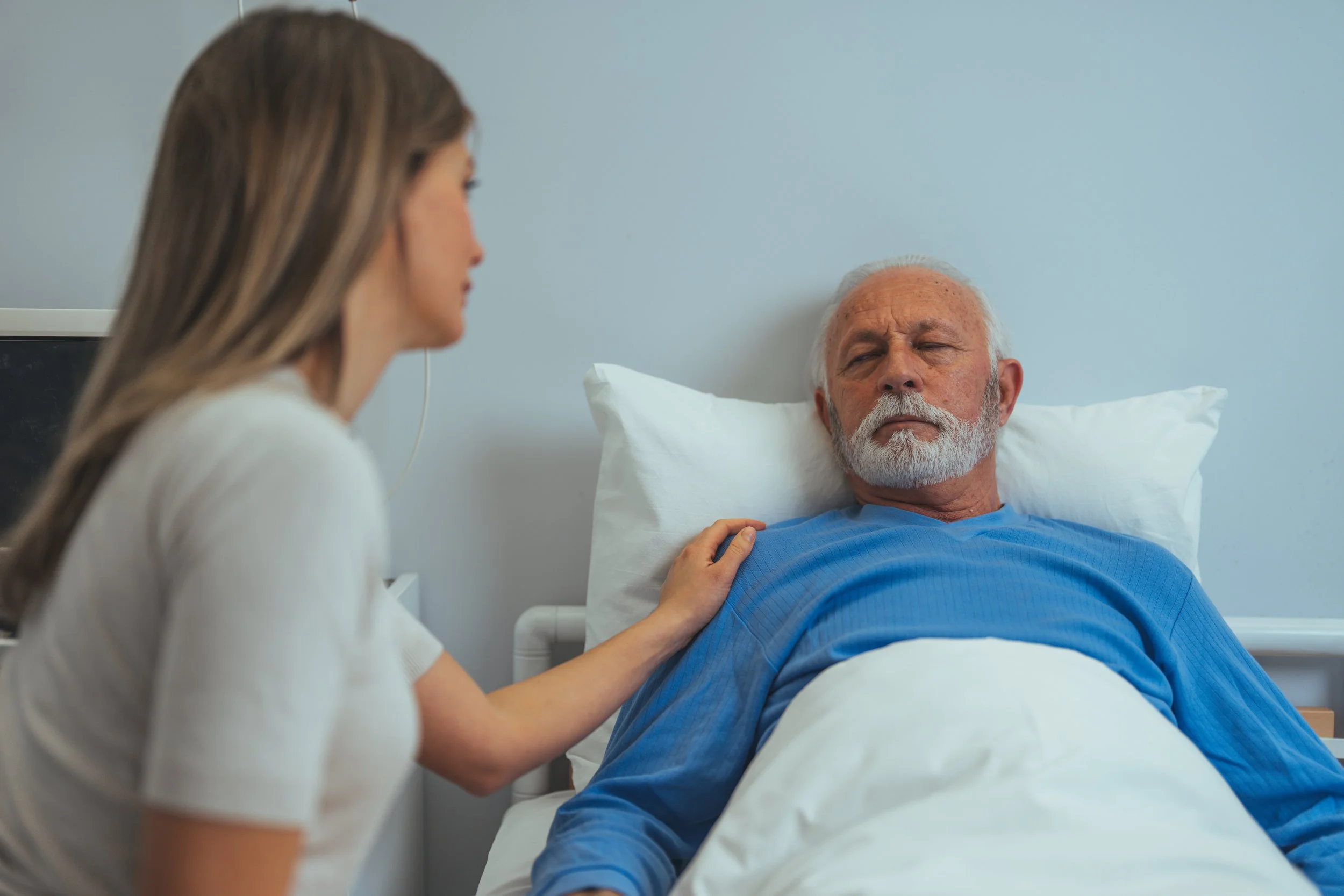 A patient and their loved one.