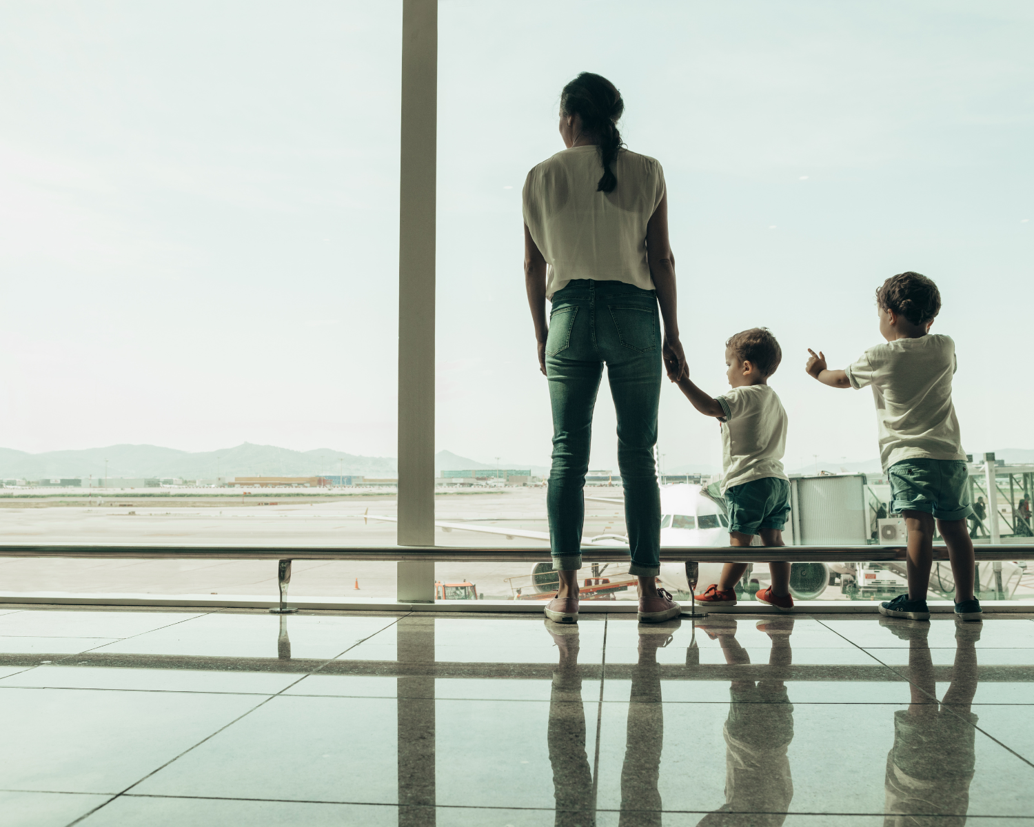 Remote camp worker with kids