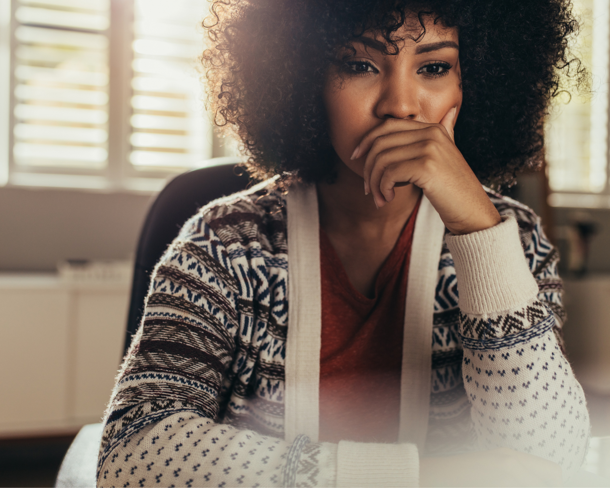A remote worker in contemplation.