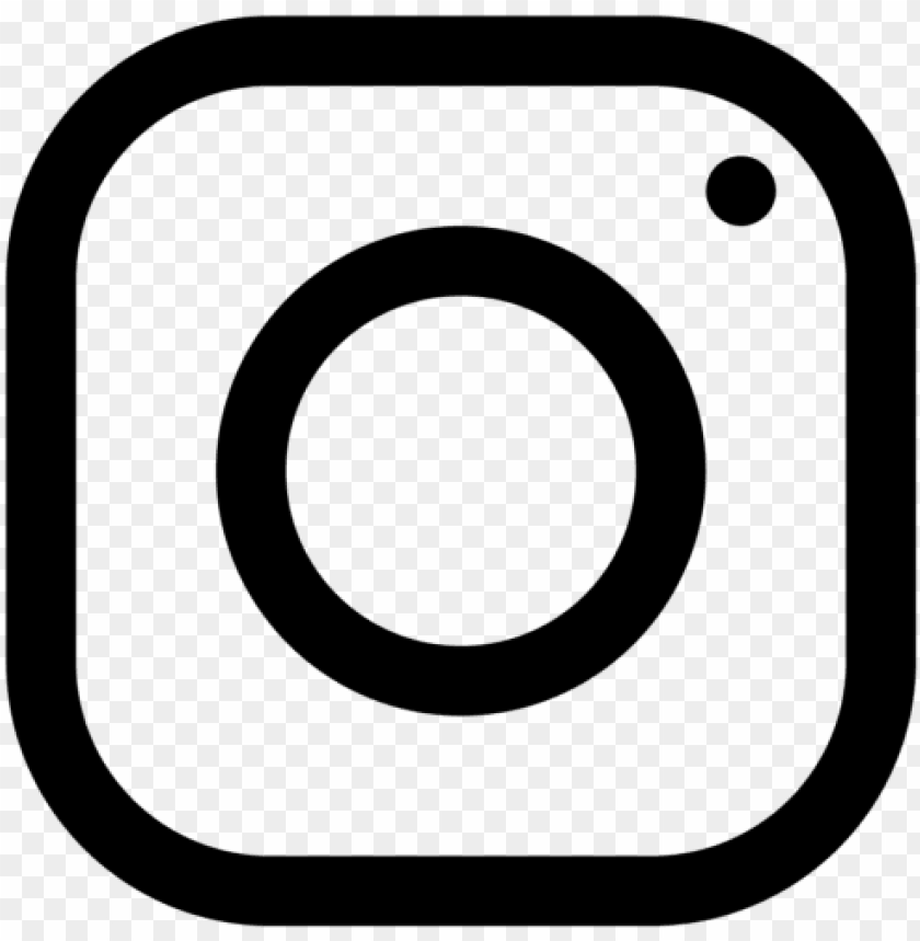 Black and white icon of a camera, representing Instagram.