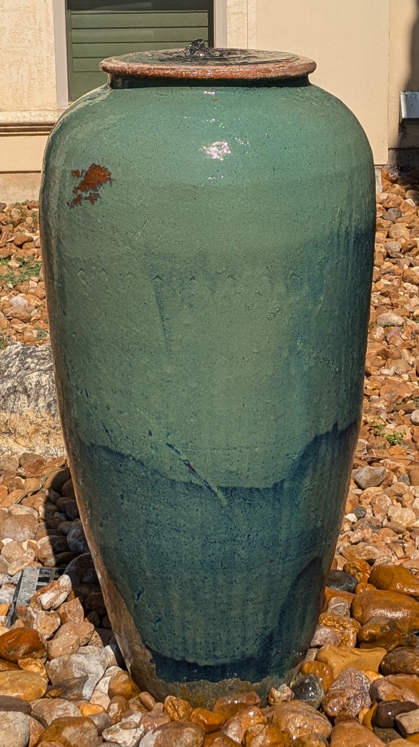 Fountain Urn Water Feature We Cleaned Up and Restored to Operation