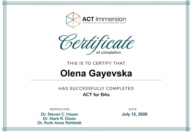 Олена Гаєвська пройшла професійне навчання за курсом «ACT for BAs»