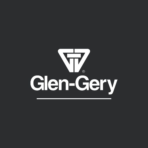 Glen-Gery logo with black background and white text