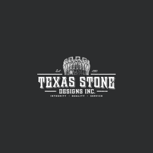 Logo for Texas Stone Designs Inc. featuring a stone tower and text.