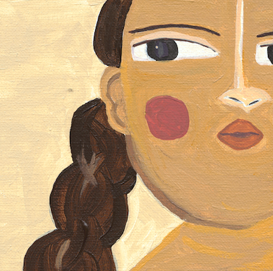 Contemporary Acrylic Figurative Art Acrylic Portrait - On Her Terms Mint and Fig Design