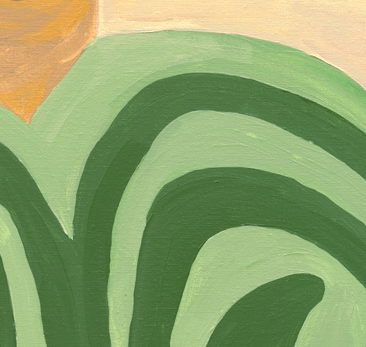 Contemporary Acrylic Figurative Art Acrylic Portrait - On Her Terms Mint and Fig Design