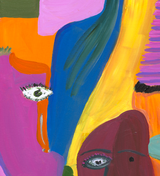 Contemporary Acrylic Figurative Art - Weathered, Not Worn Mint and Fig Design