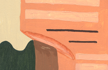 Contemporary Acrylic Figurative Art Black Cow Girl - After the Ride Mint and Fig Design