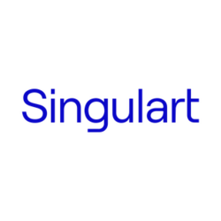 Singulart logo with black and blue text