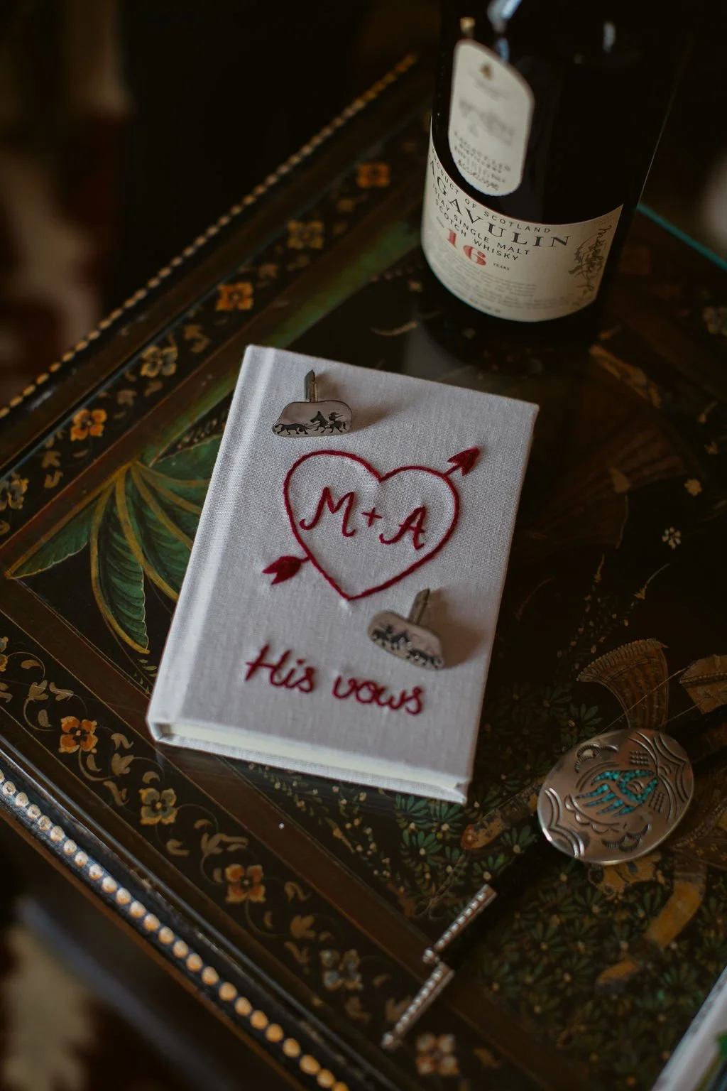 Vow book on a coffee table