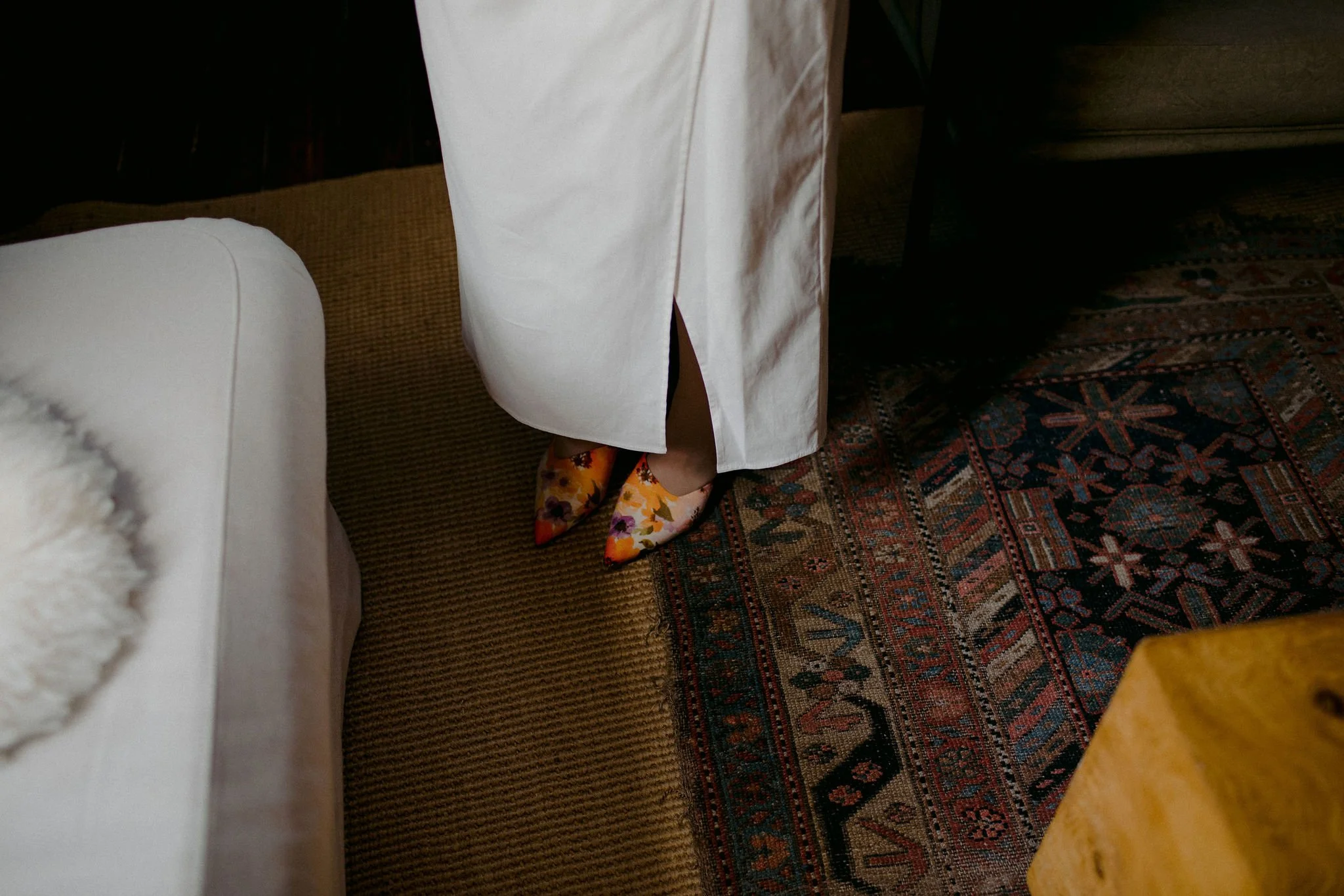 colorful wedding day shoes