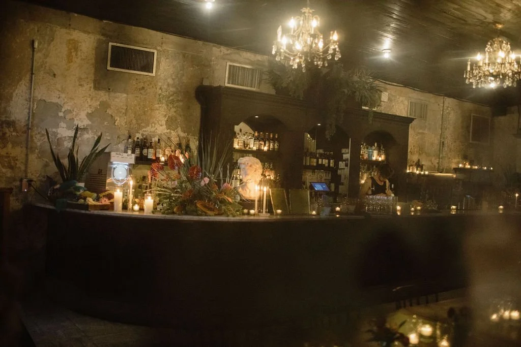 dreamy shot of the bar at cane & table