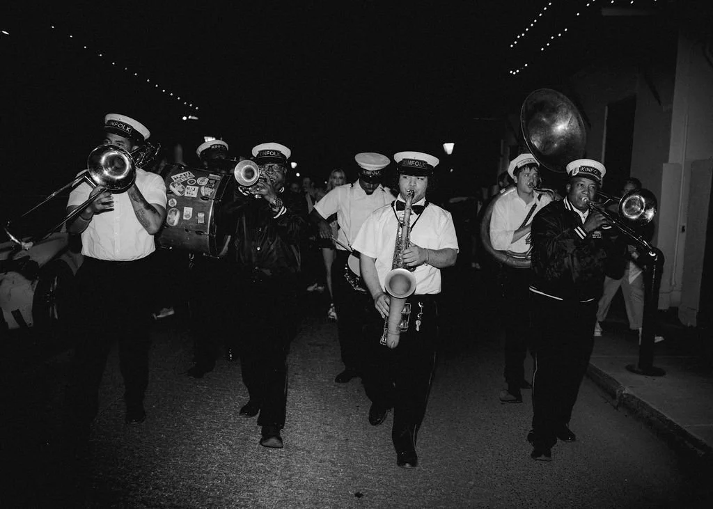 kinfolk brass band playing on the street