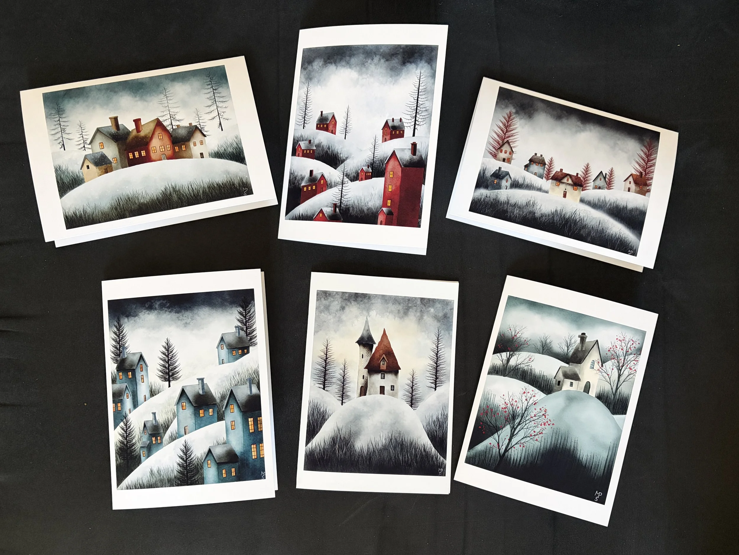 Winter Themed Greeting Cards Six Pack