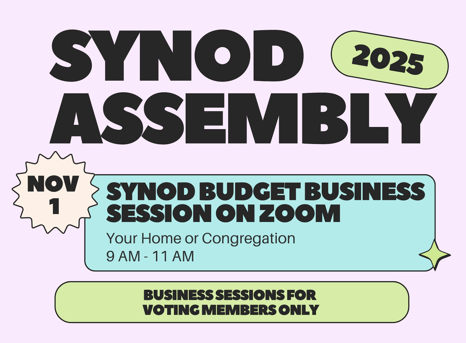 2025 Synod Assembly BUDGET Business Meeting