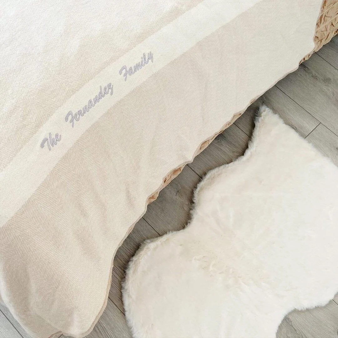 Add a personal touch 🤍
.
.
Complimentary monogramming available to turn beautiful bedding and throws into a perfect gift.
.
.
.
#mycottonpoet #freemonogramming #perfectgift #throws #cottonhomeware #dreamincolour #investmenthomeware