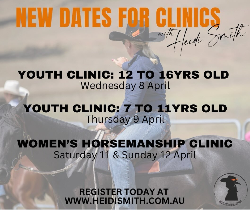 We sorted some room in the calendar and are excited to offer a couple of clinics here over the Easter holidays! Two Youth clinics and one Women&rsquo;s Horsemanship &amp; Mindset clinic! Register now, spots won&rsquo;t last! These are the last clinic