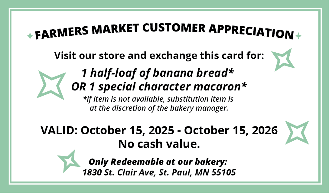 X2 Pastries Promo Card 2 - Back