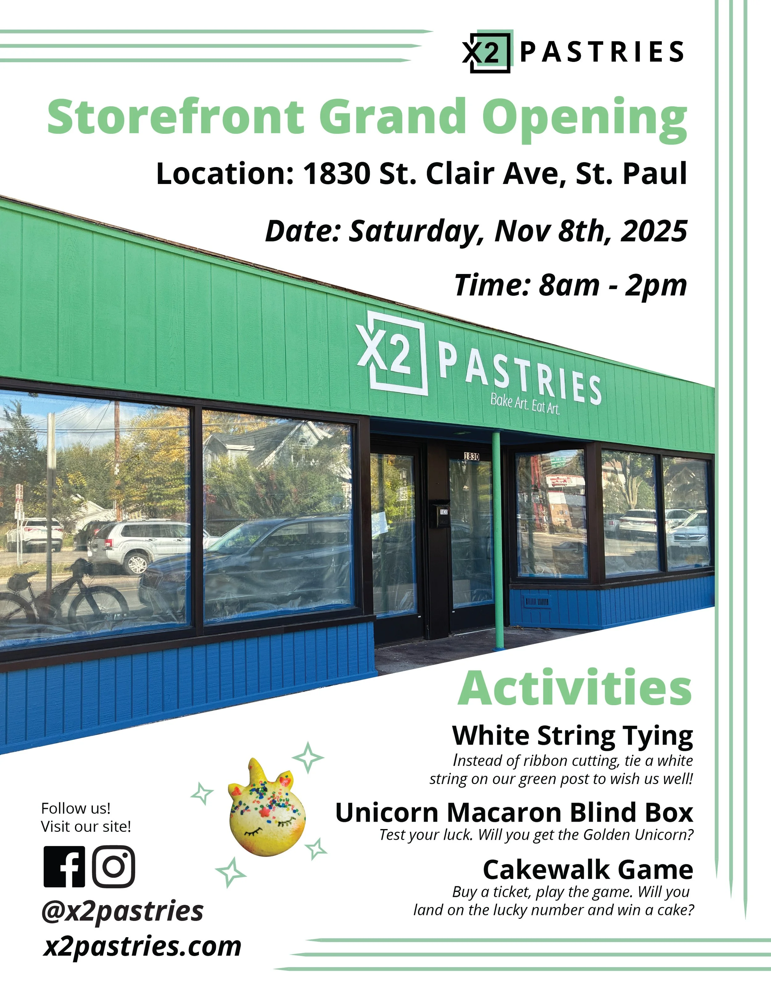 X2 Pastries Grand Open Flyer