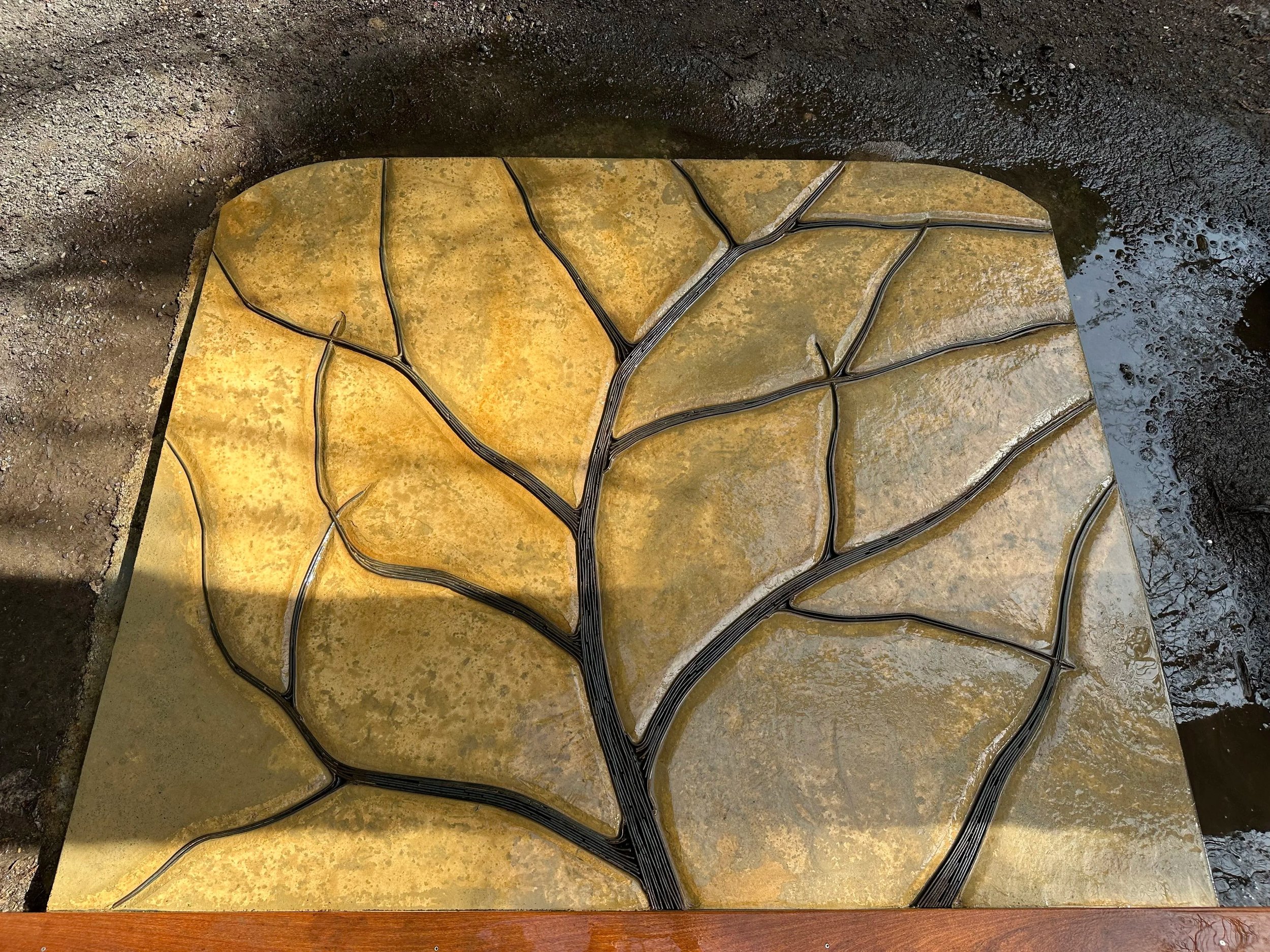 Wrought Iron and Concrete Entryway