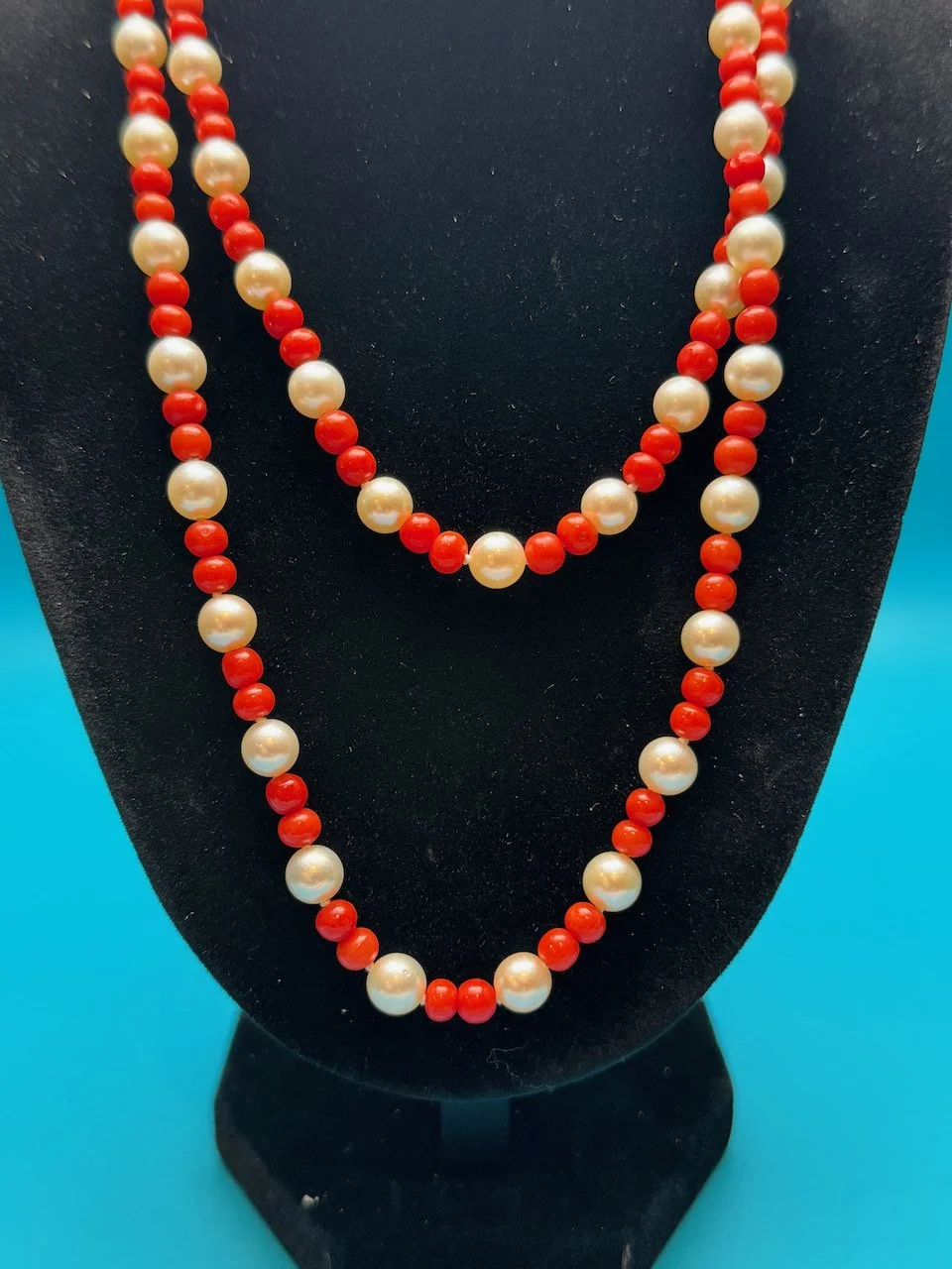 Pearl & coral long beads - 6.jpeg