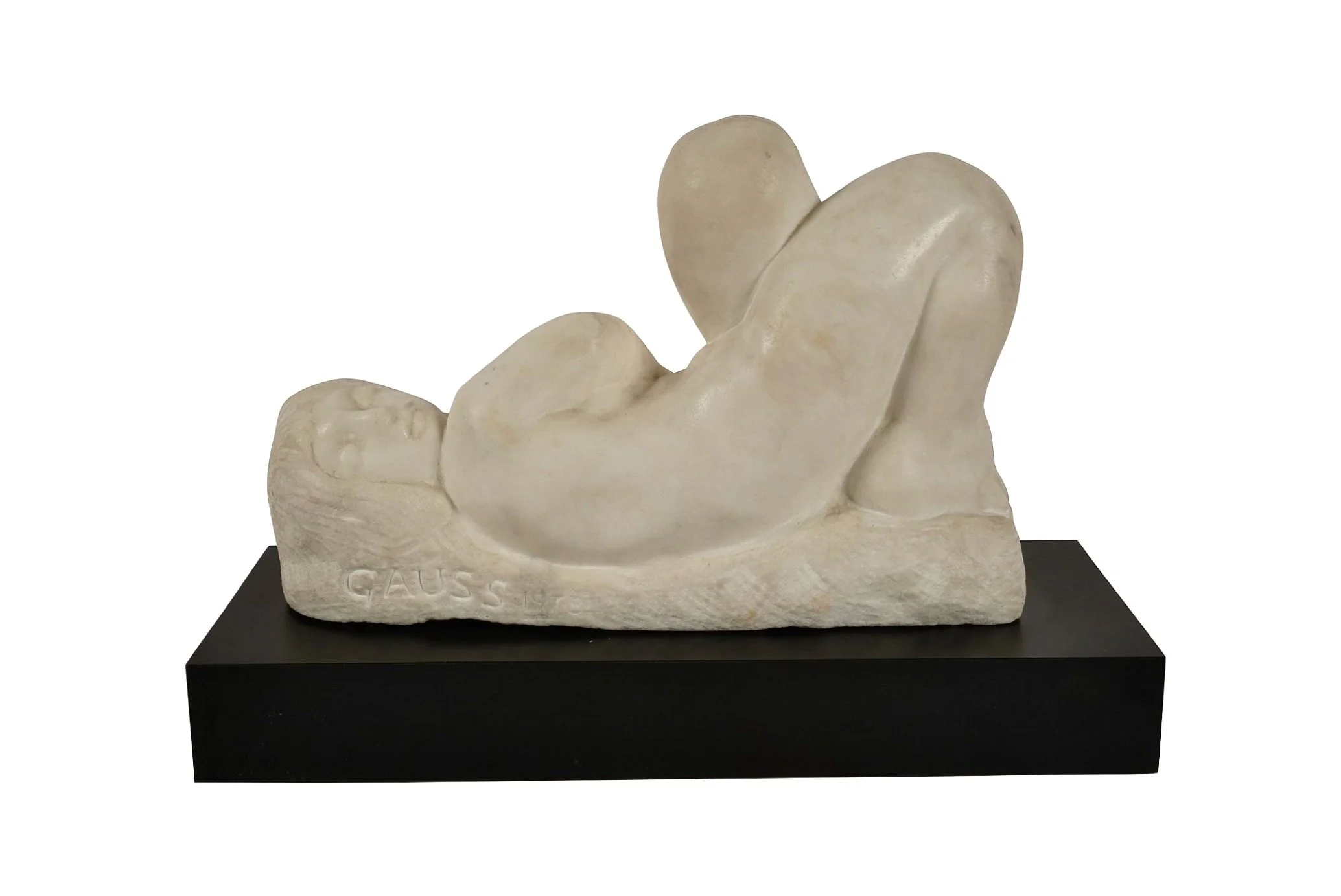 Eugene Gauss (1905 - 1988), Mid-Century Marble Sculpture of a Reclining Nude