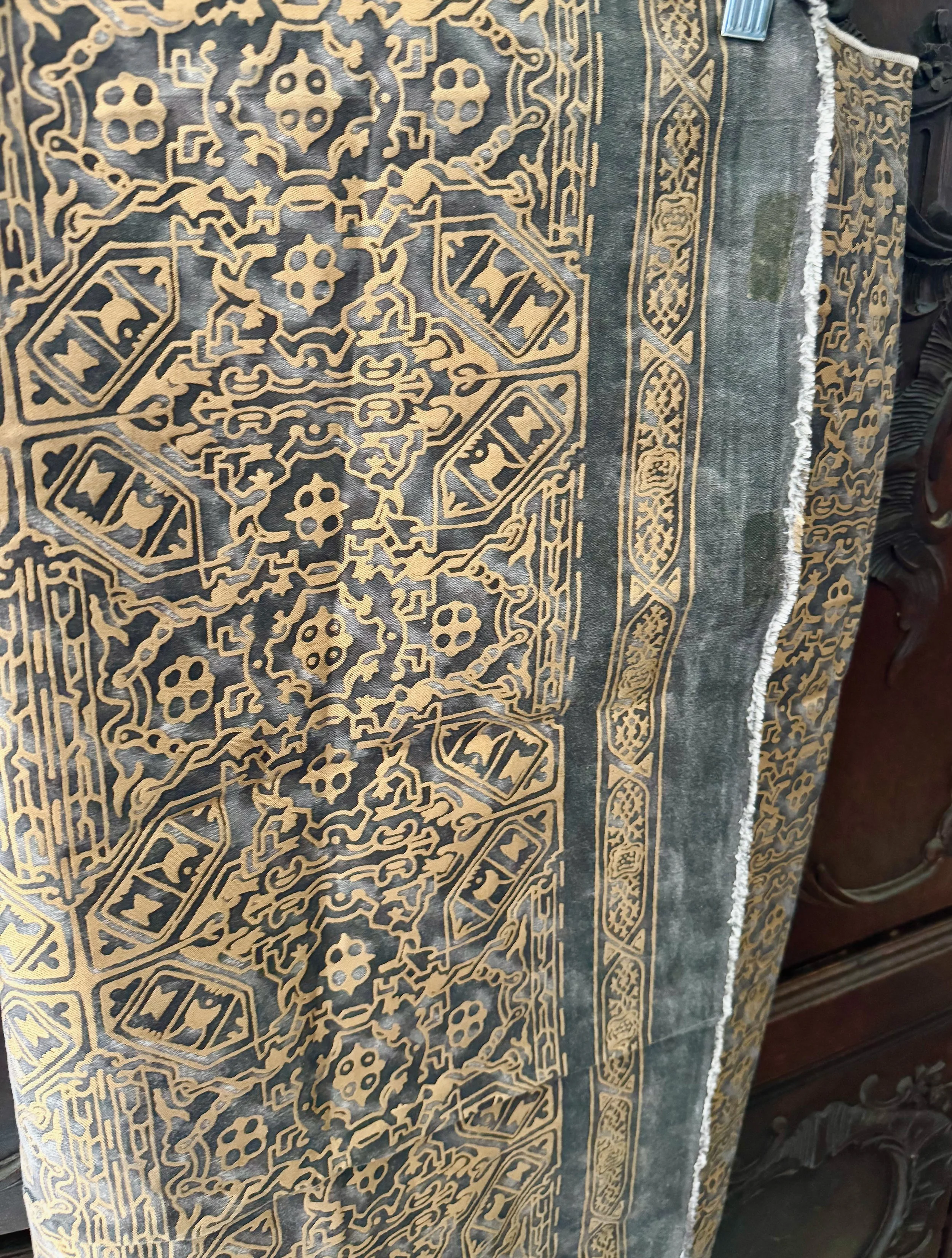 Vintage Fortuny "Moresco" in Black & Gold
