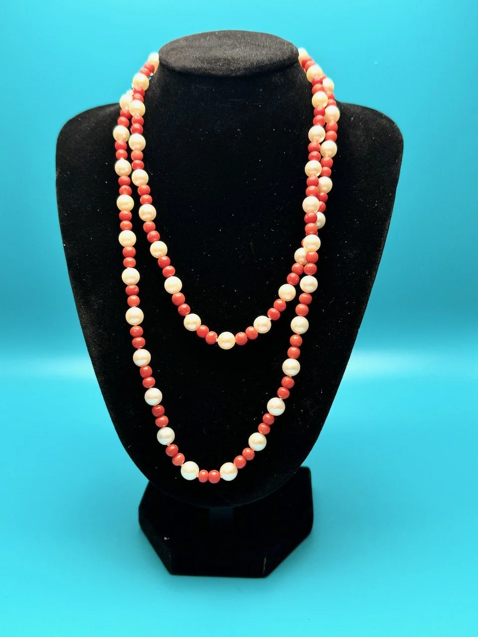 Pearl & coral long beads - 5.jpeg