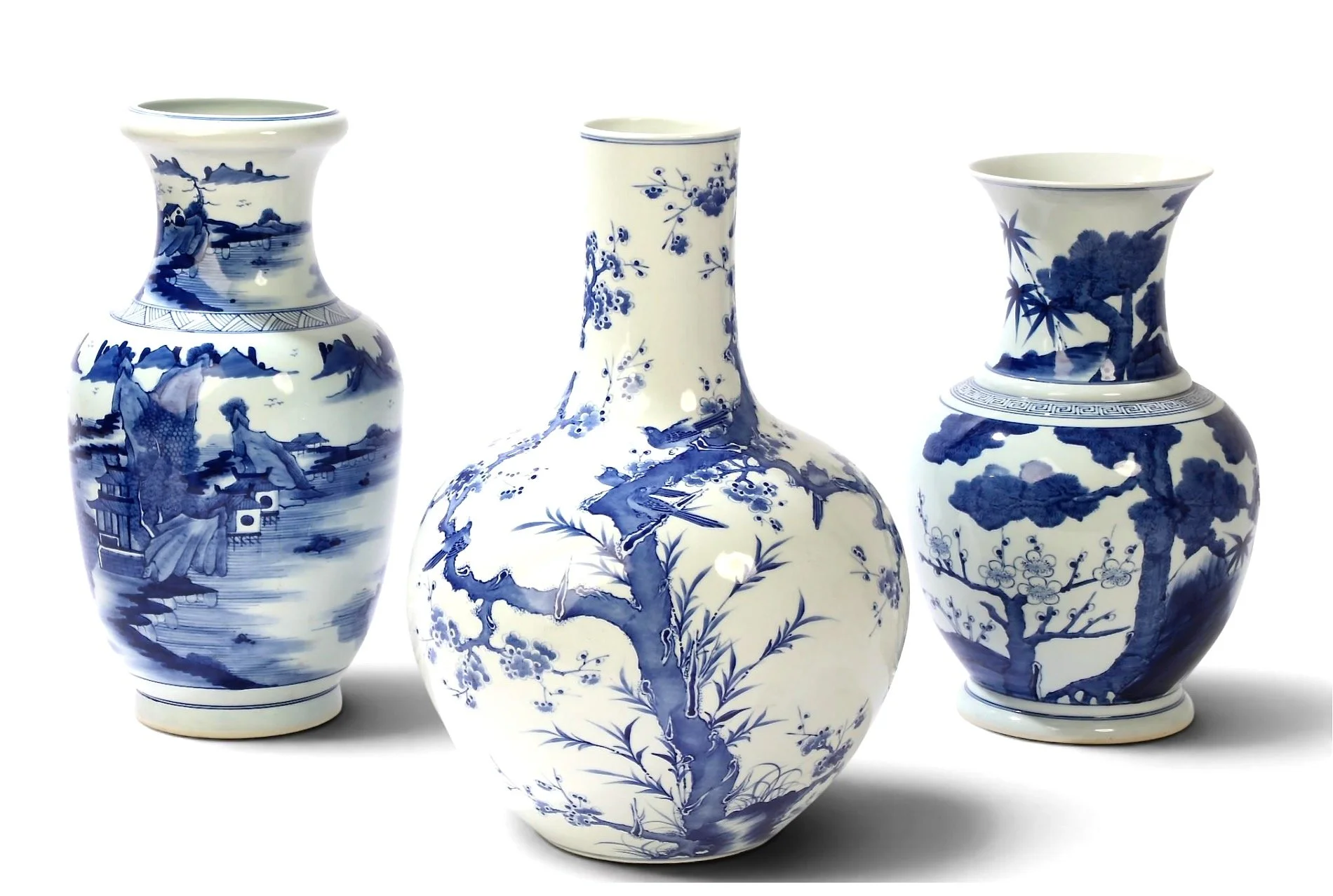 Blue & White Export Vases-set of three - 1.jpeg