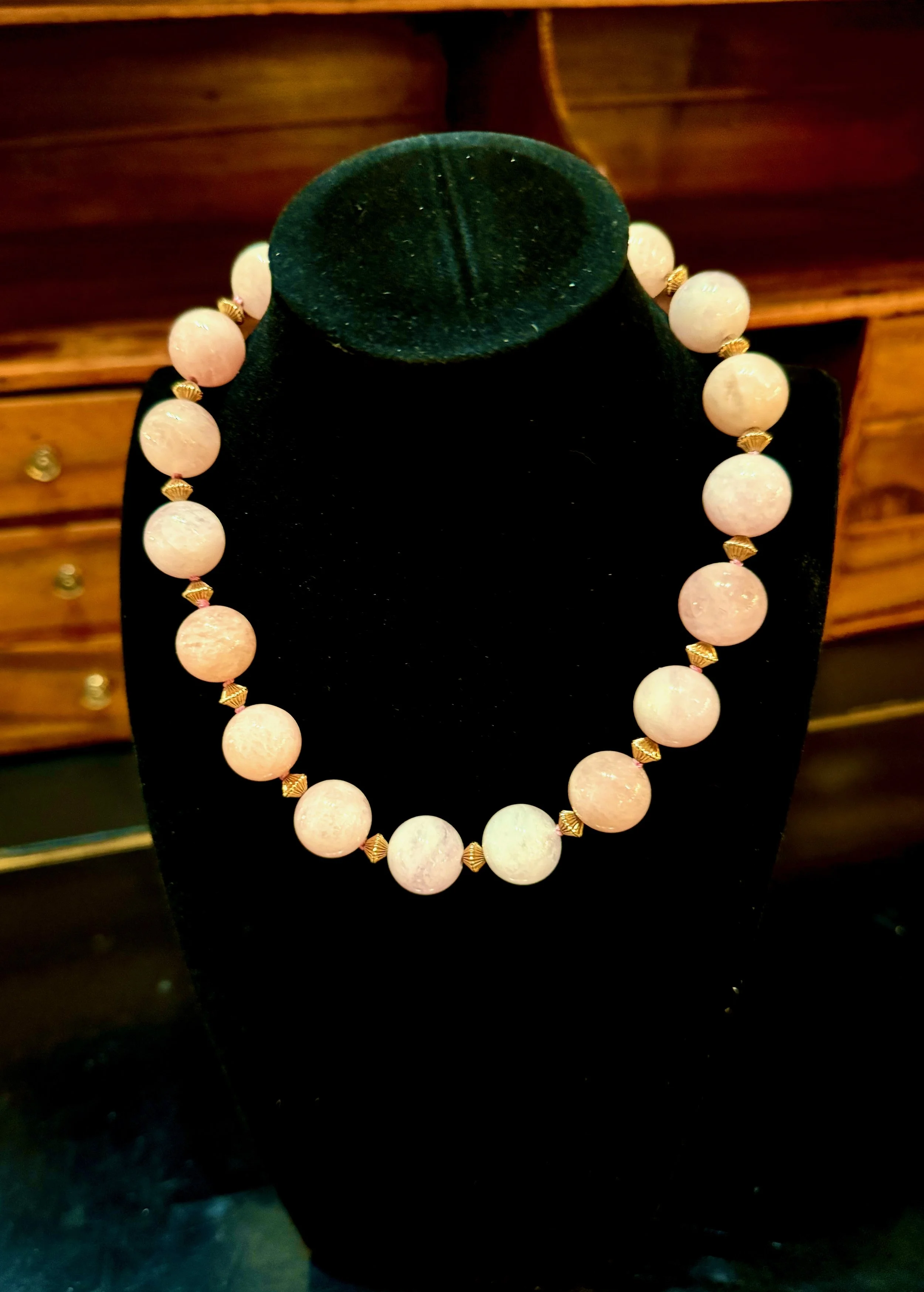 morganite & gold bead necklace - 3.jpeg