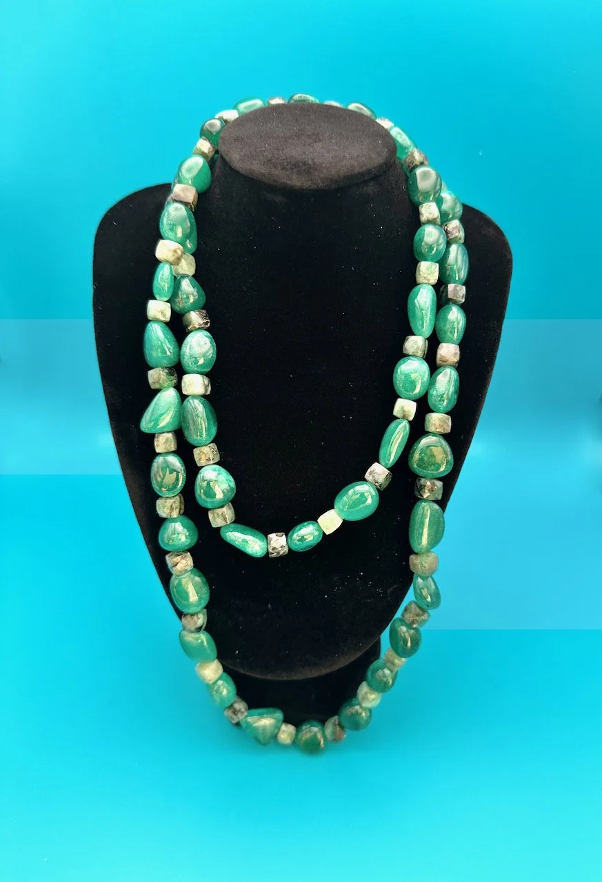 Polished and Raw Emerald Necklace