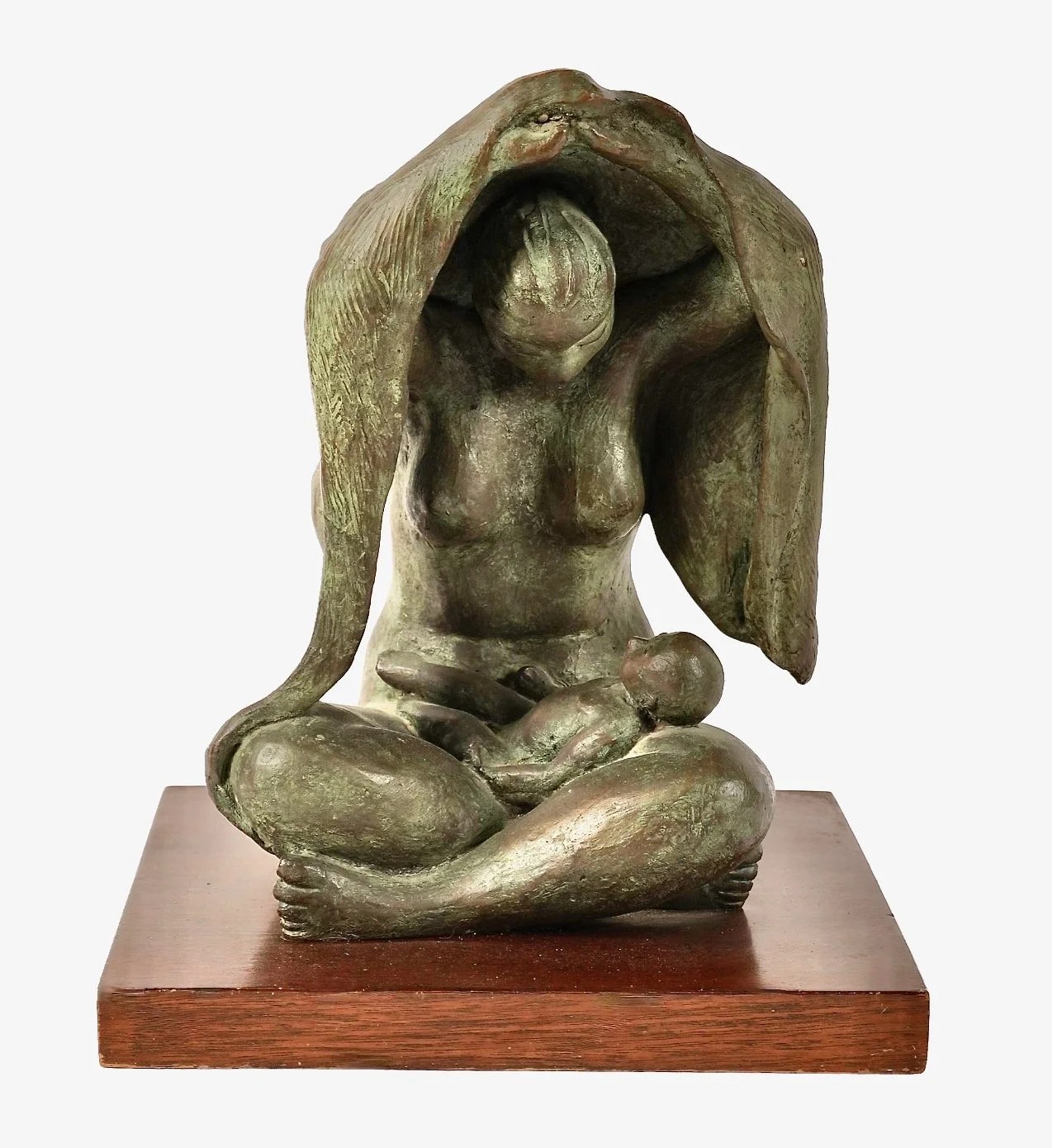 Bronze Sculpture of Mother and Child, Jose Kuri-Brena (Mexican, 1914-2004):