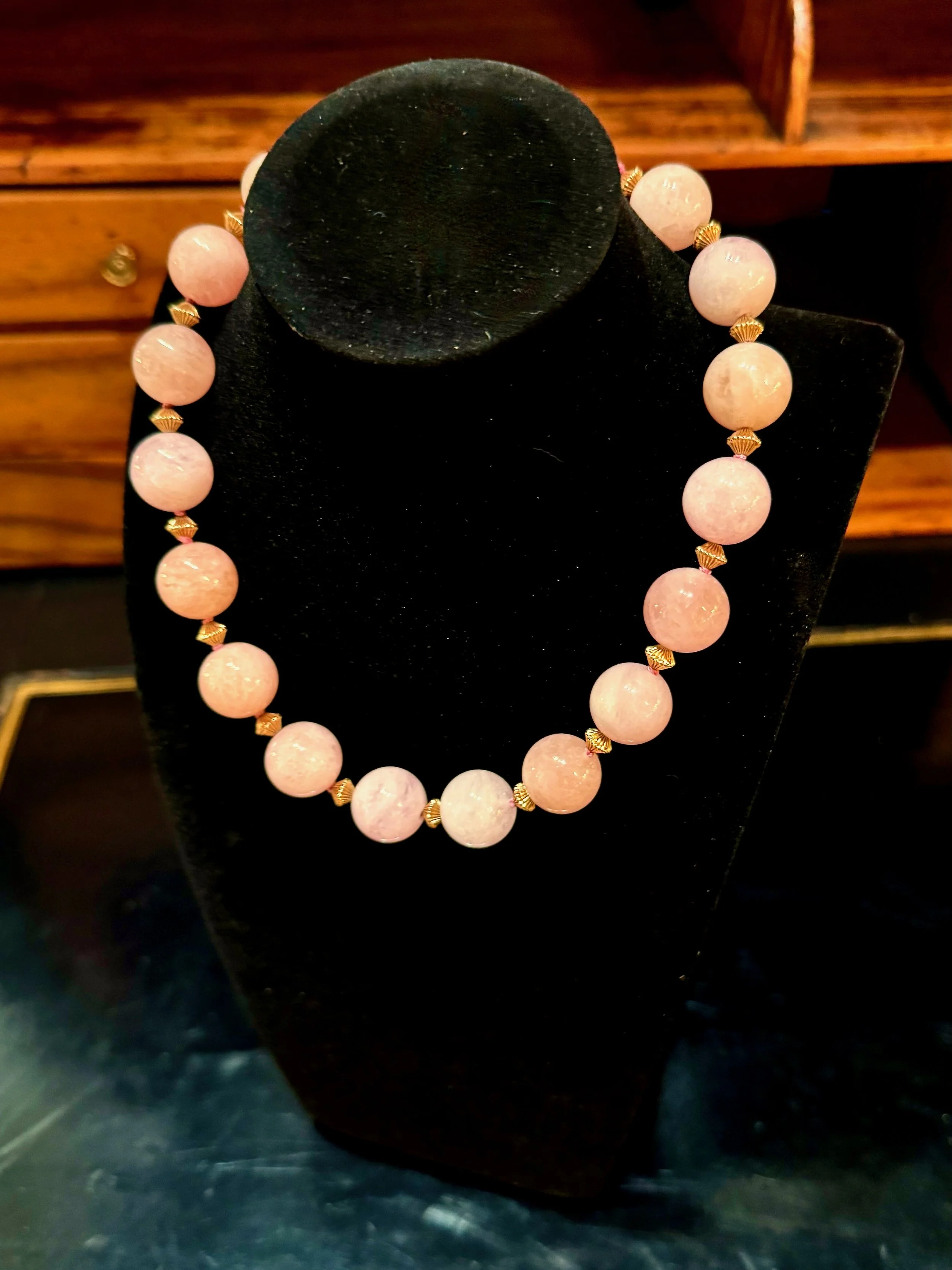 morganite & gold bead necklace - 4.jpeg