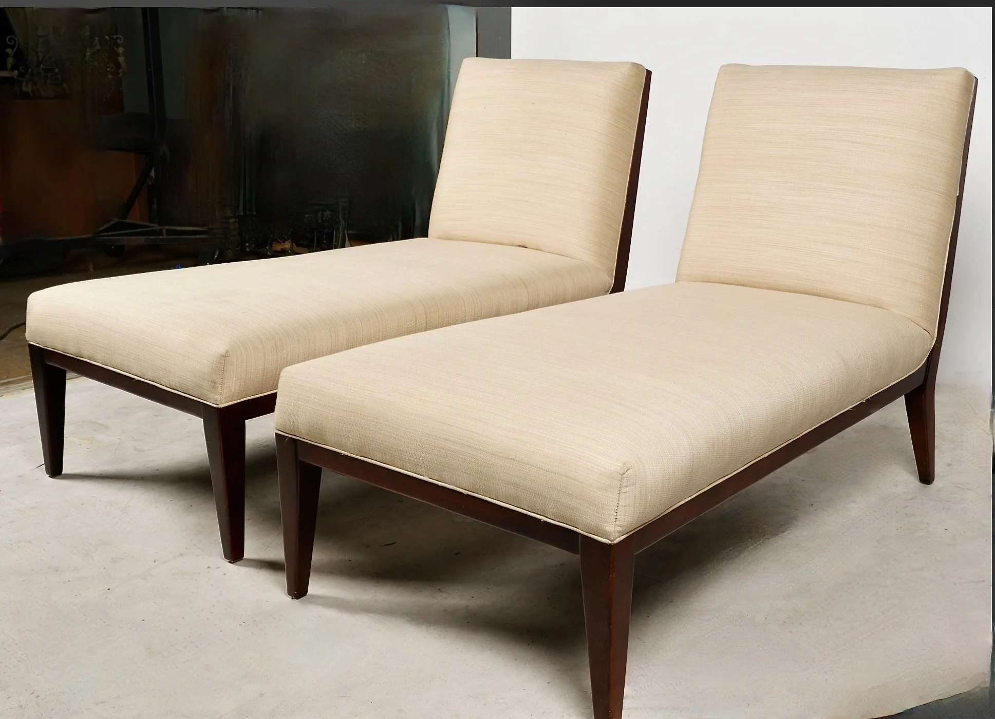 Pair Mid-Century Harvey Probber-Style Chaise Longues