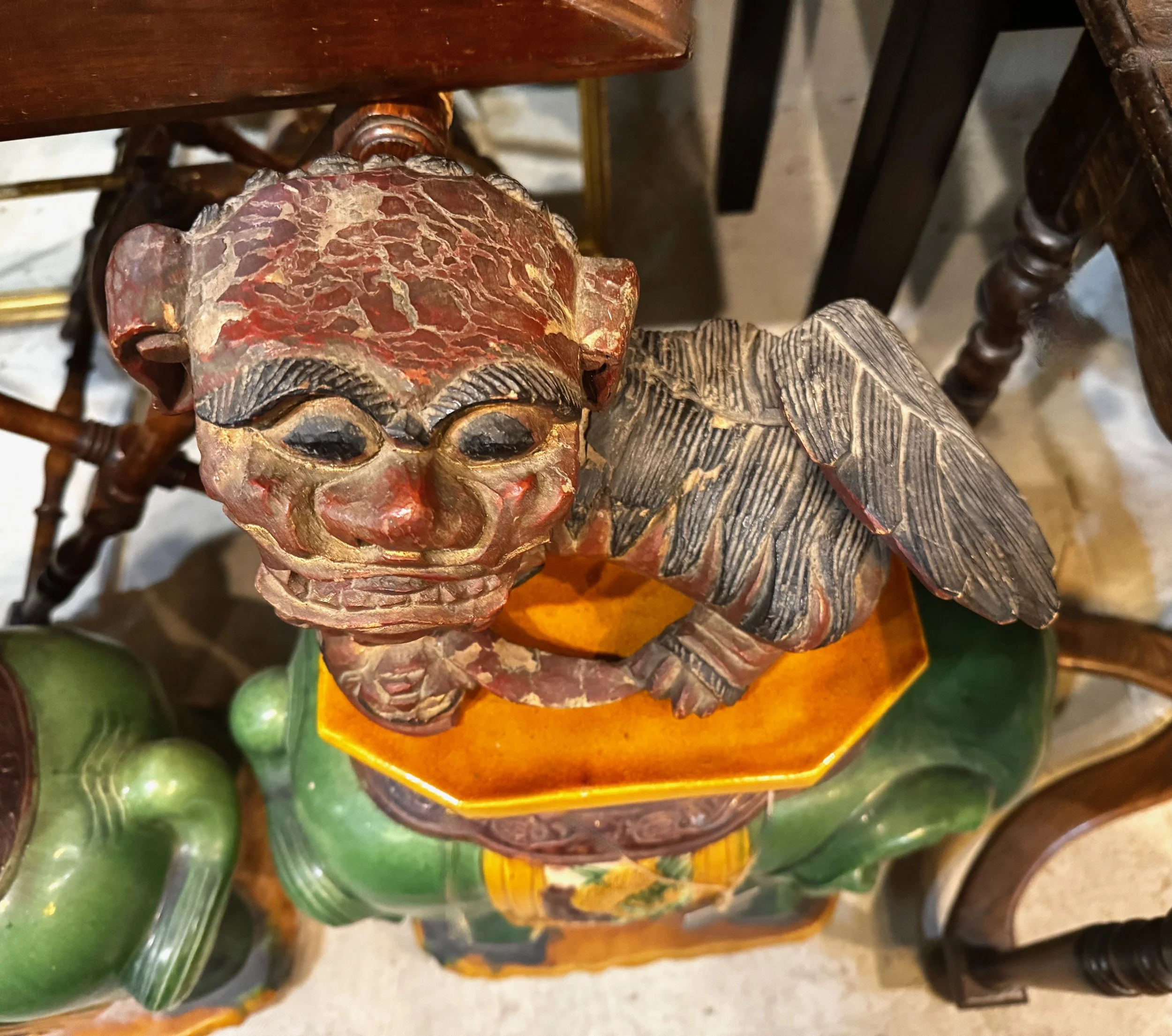 Chinese carved wood foo dogs-19th c. - 5.jpeg