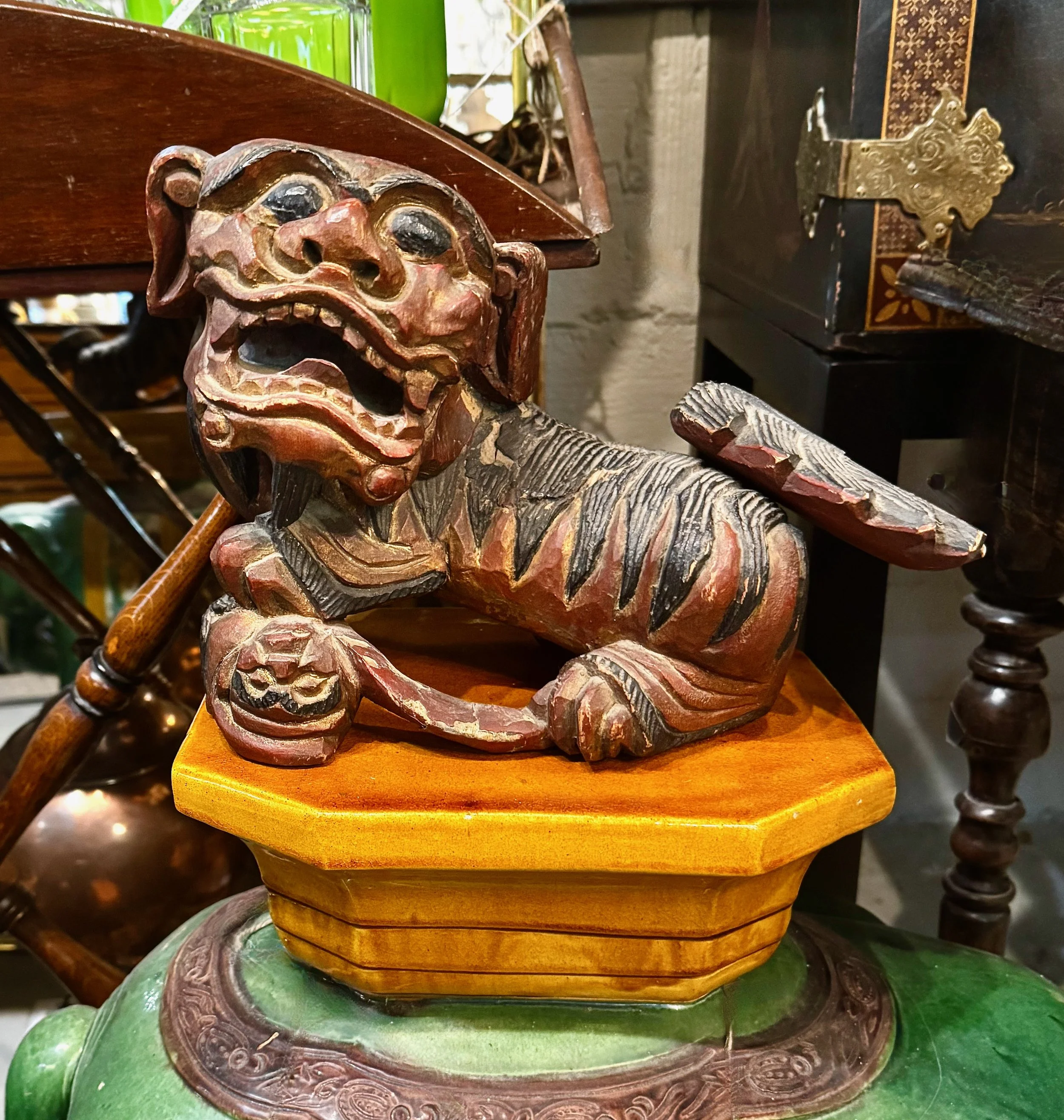 Chinese carved wood foo dogs-19th c. - 3.jpeg