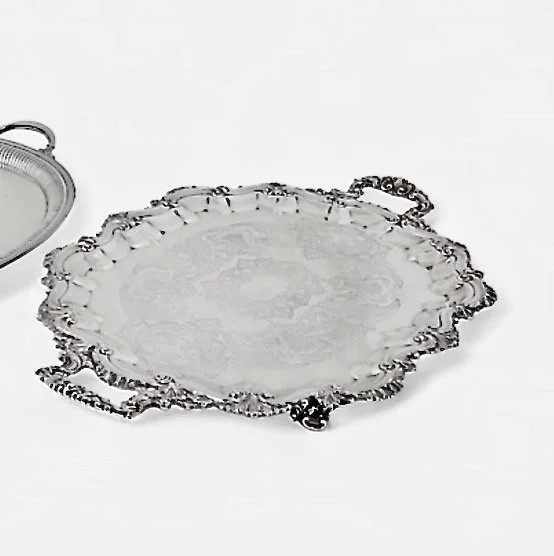 English 19th C. Rococo Revival Silver Plated Tea Tray
