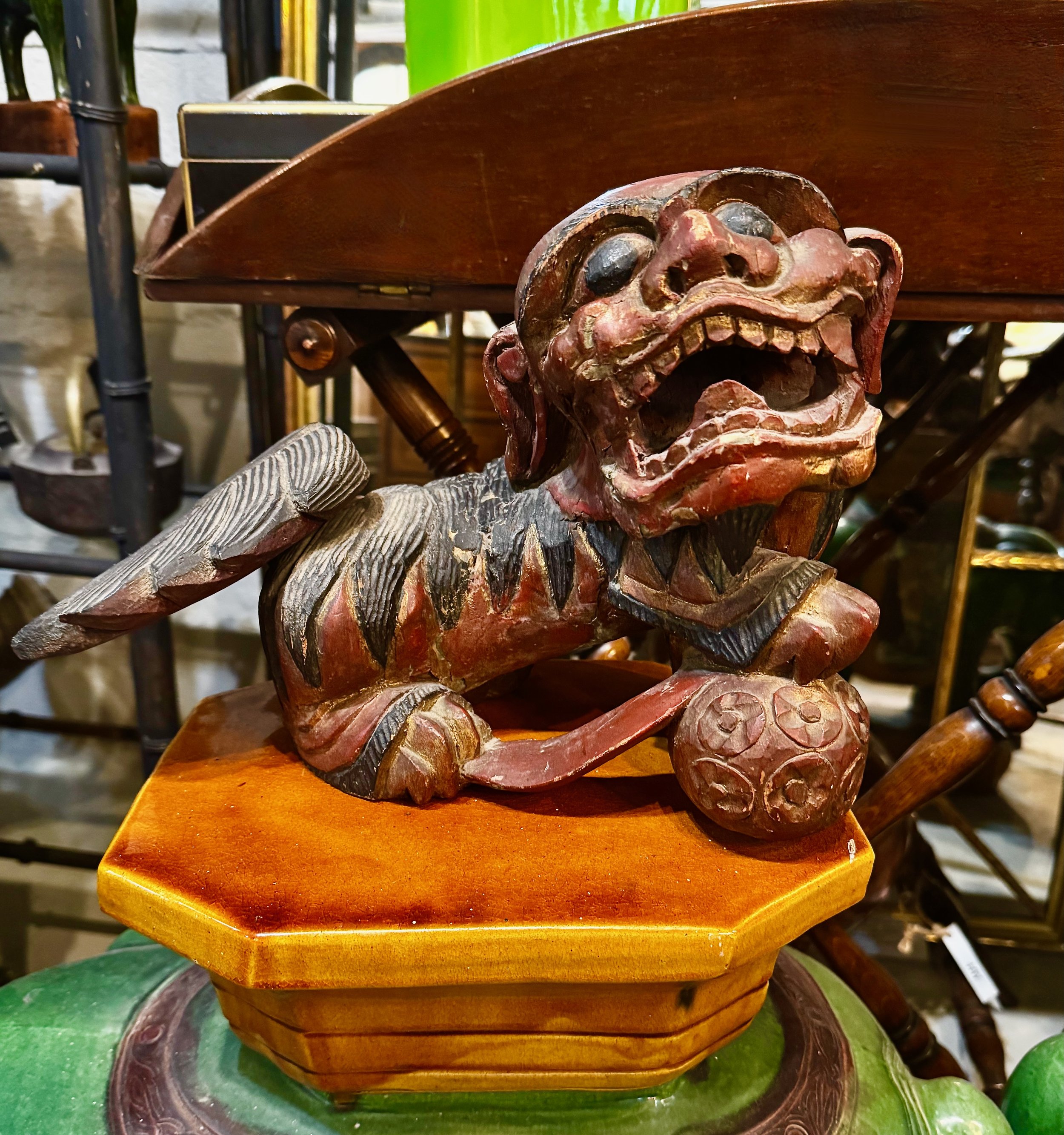 Chinese carved wood foo dogs-19th c. - 2.jpeg