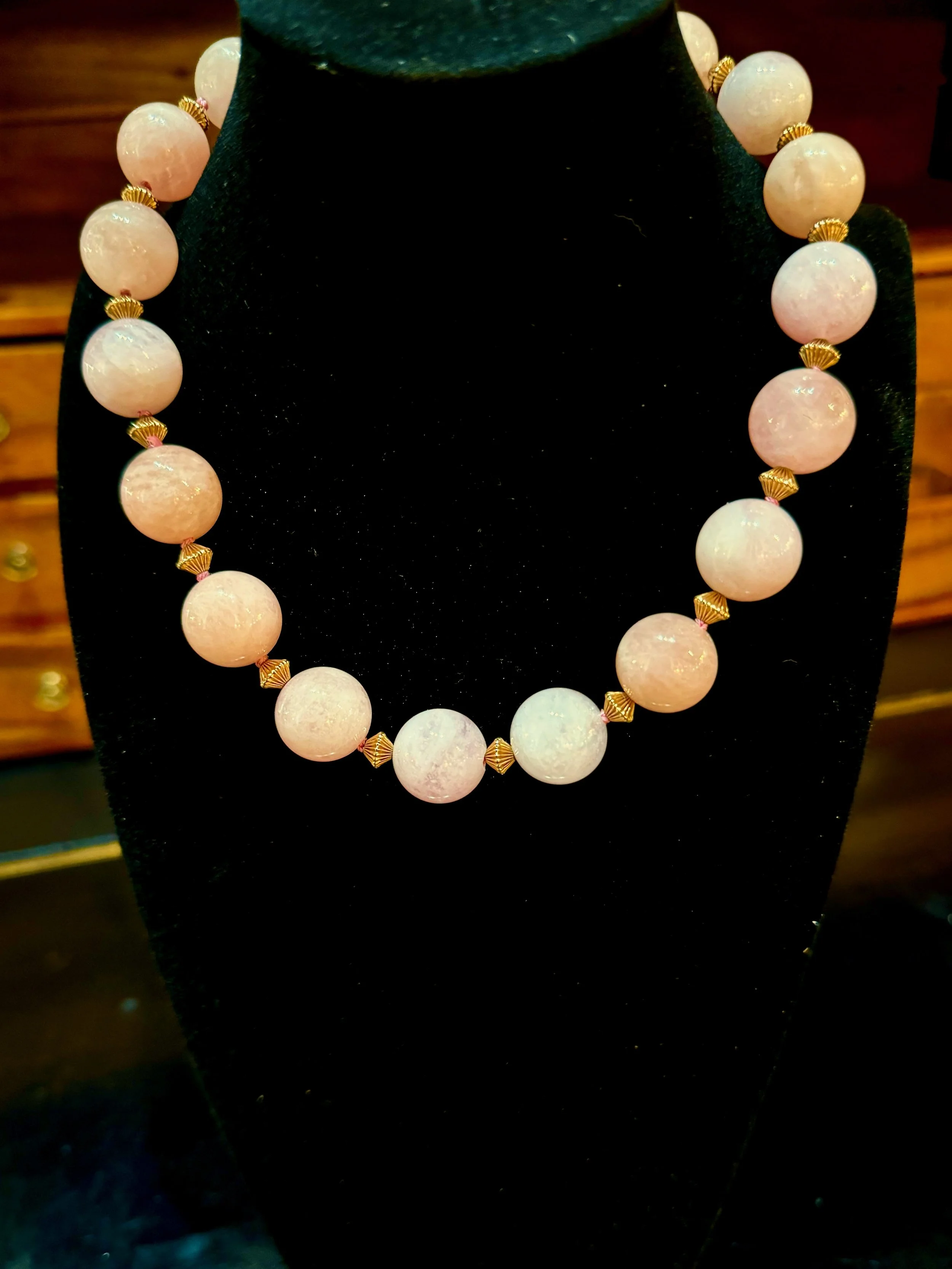 morganite & gold bead necklace - 6.jpeg