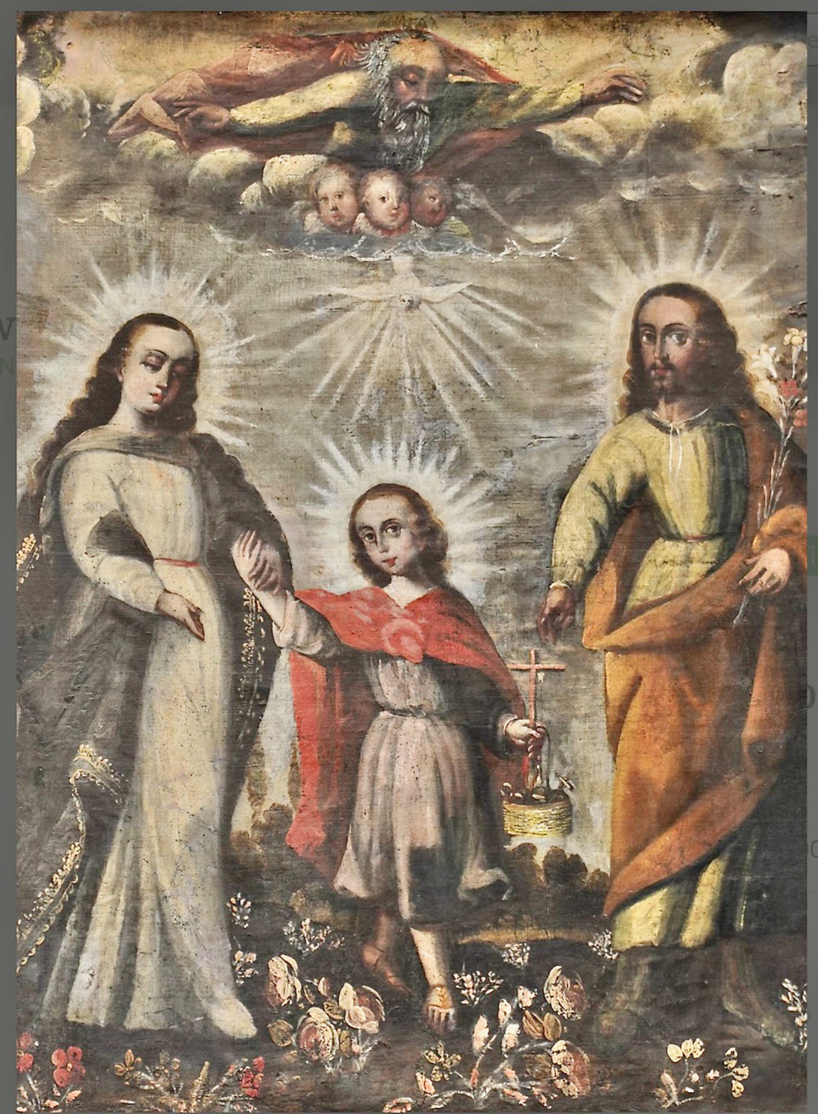 18th Century Peruvian Painting of The Holy Family