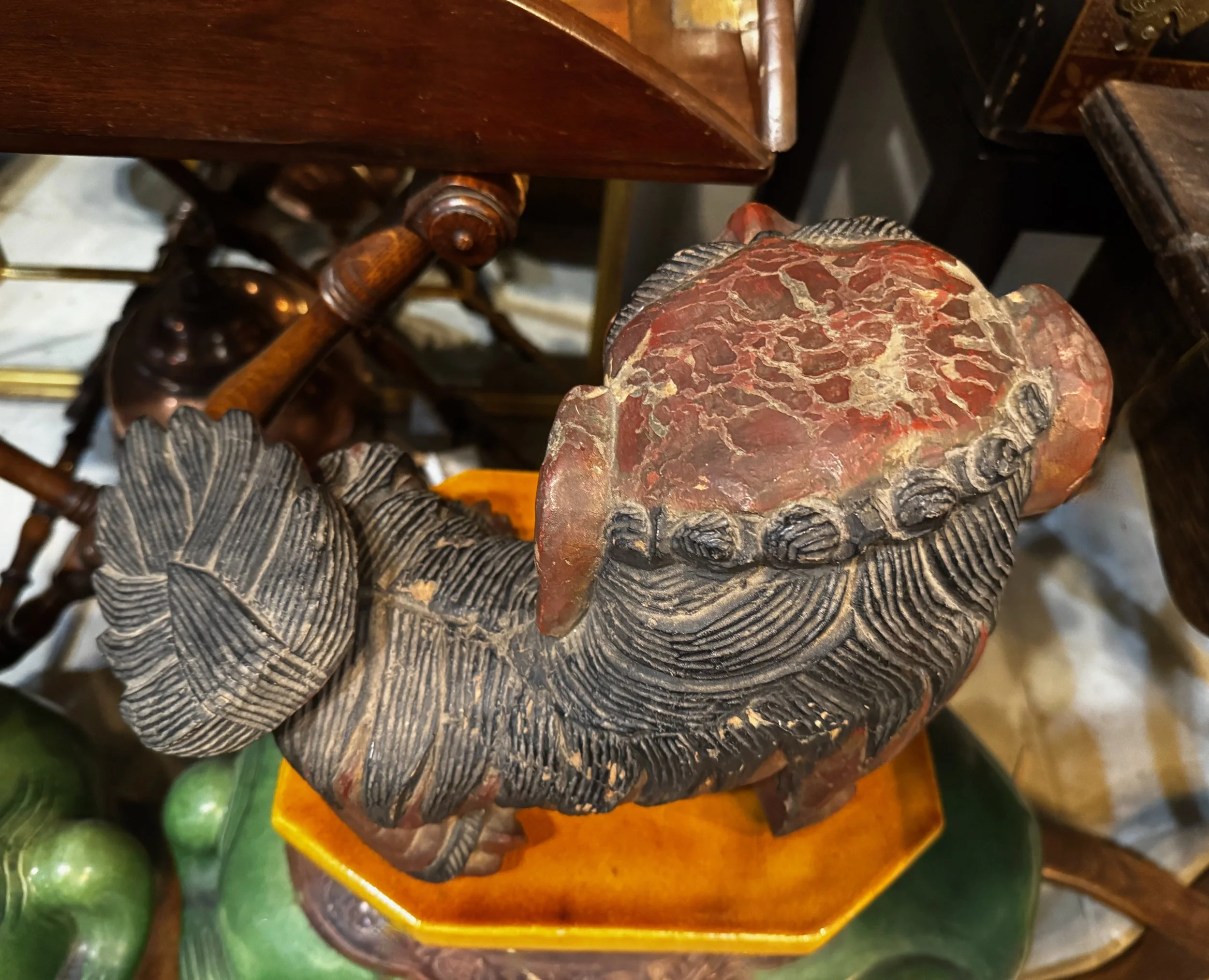 Chinese carved wood foo dogs-19th c. - 7.jpeg