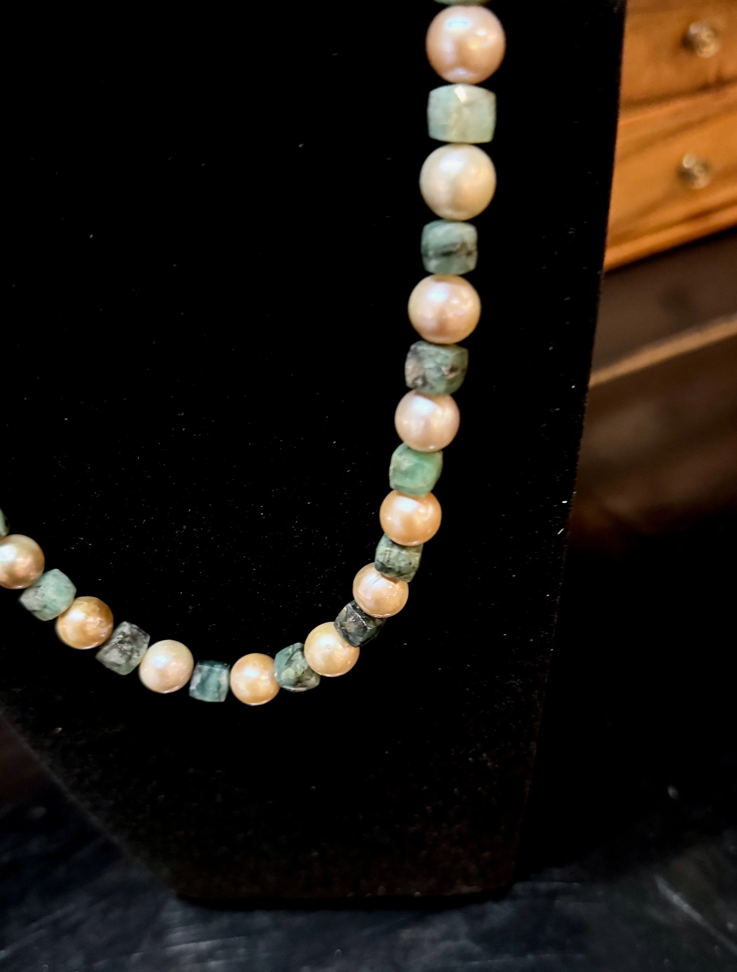 blush pearls and raw emeralds - 1.jpeg