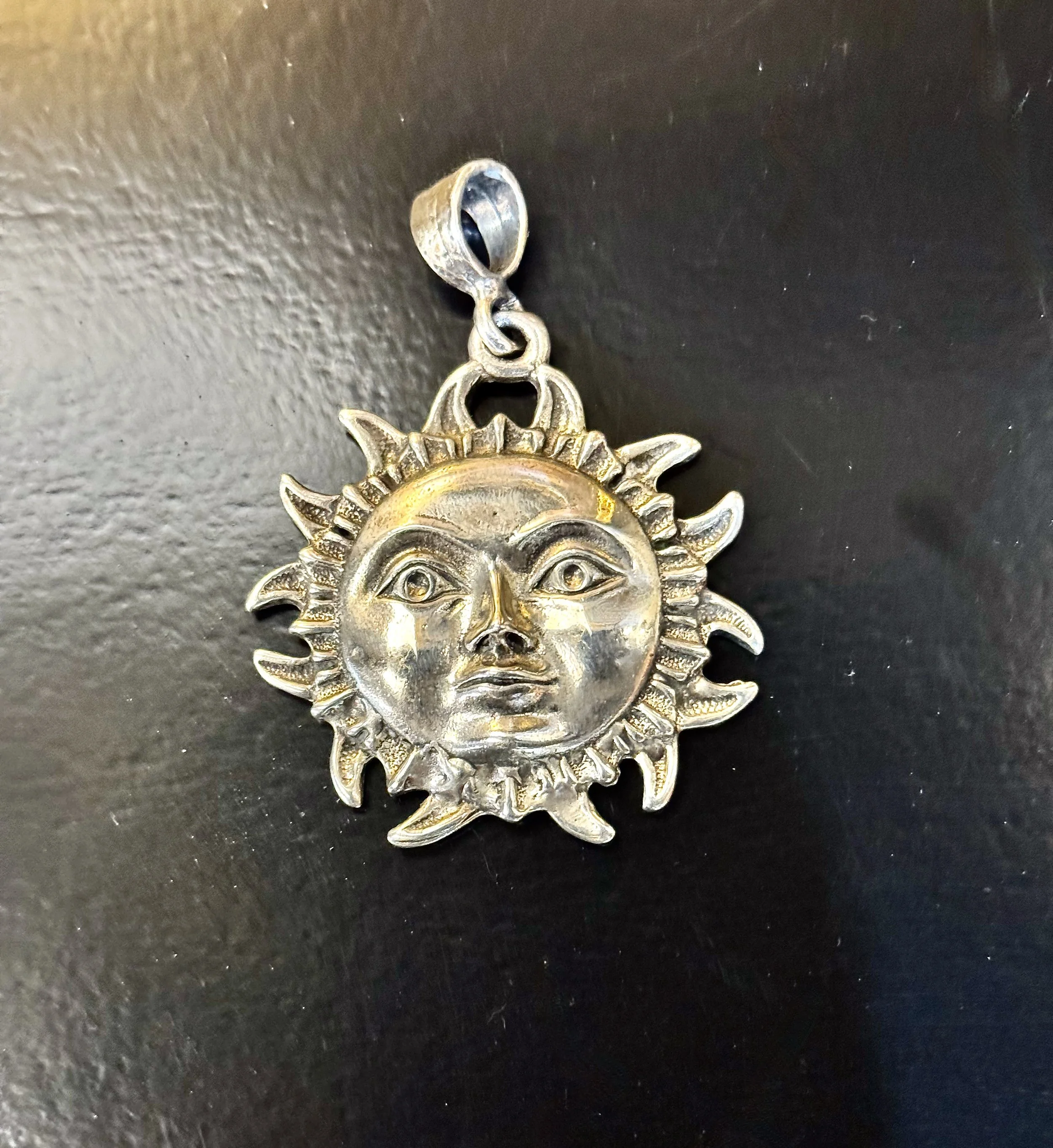MATl Sterling Silver Sun Pendant, Signed