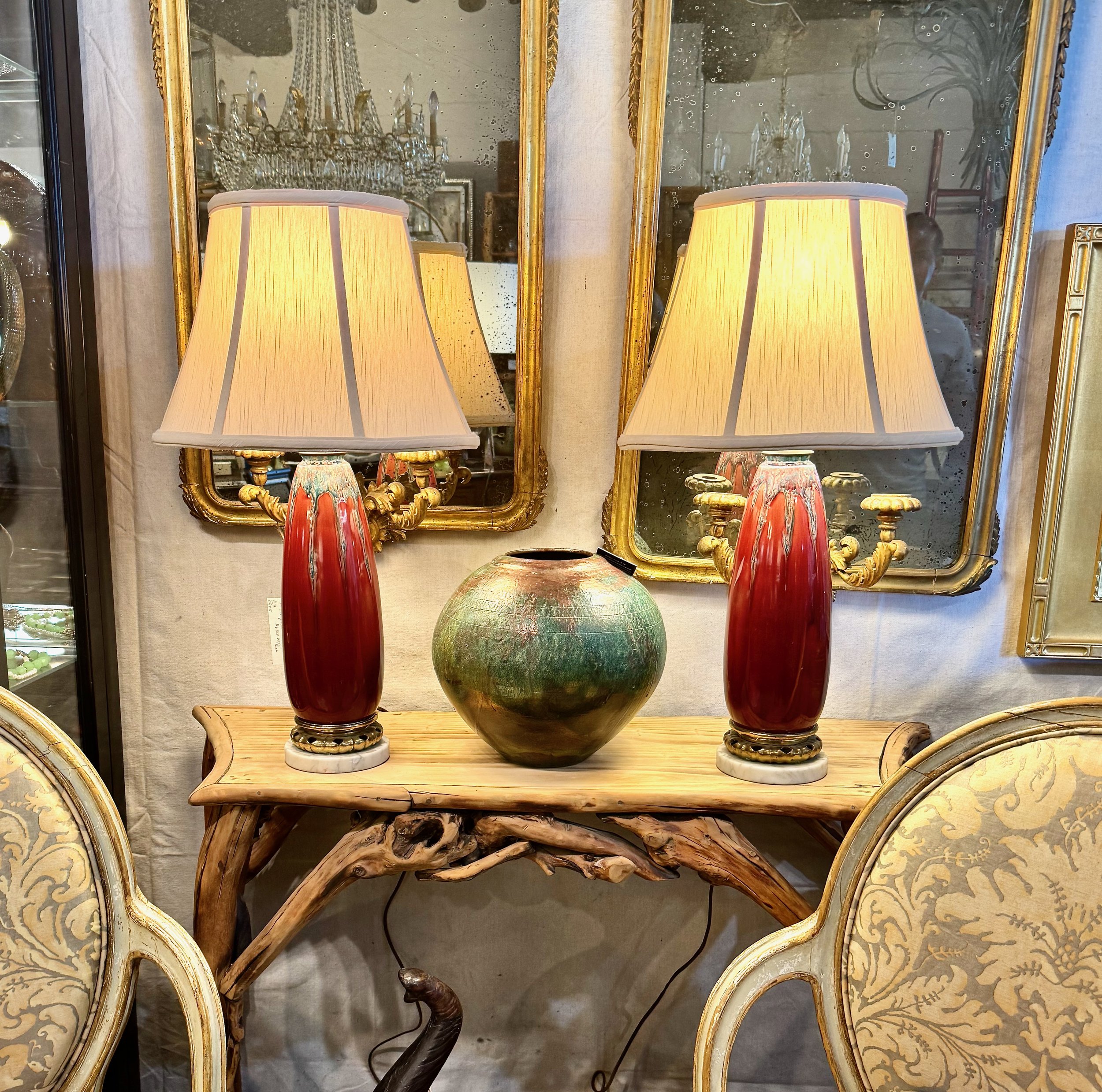 Pair Art Nouveau Vases as Lamps Attributed to Pierre Adrien Dalpayrat